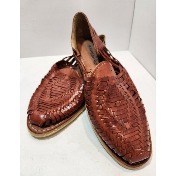 Maxx Men's Size 8 Reddish Brown Handmade Huaraches Made In Mexico - Picture 1 of 11